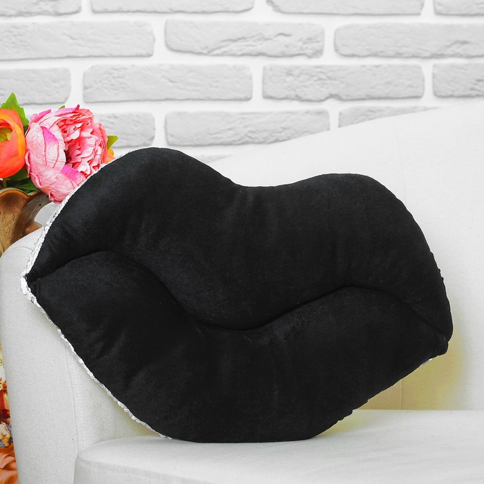 Мягкая игрушка "Губы" хамелеон серебро-белый