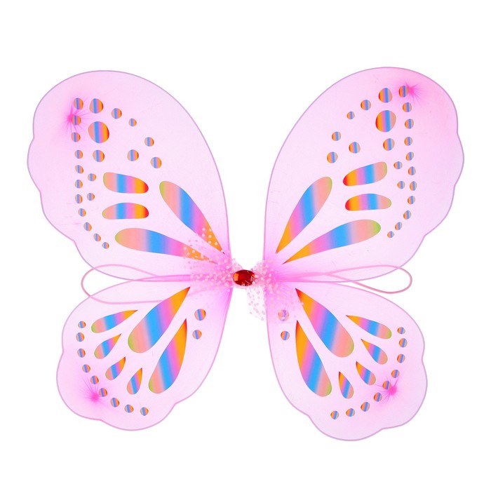 Карнавальные крылья "Бабочка" с узорами, цвет розовый