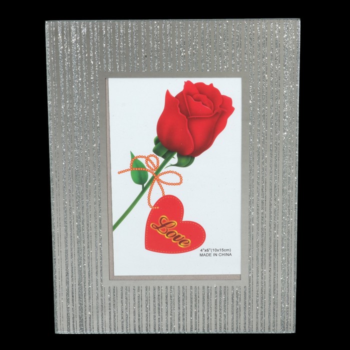 Фоторамка стекло 10х15 см "Серебряный дождь" 22х16,8 см