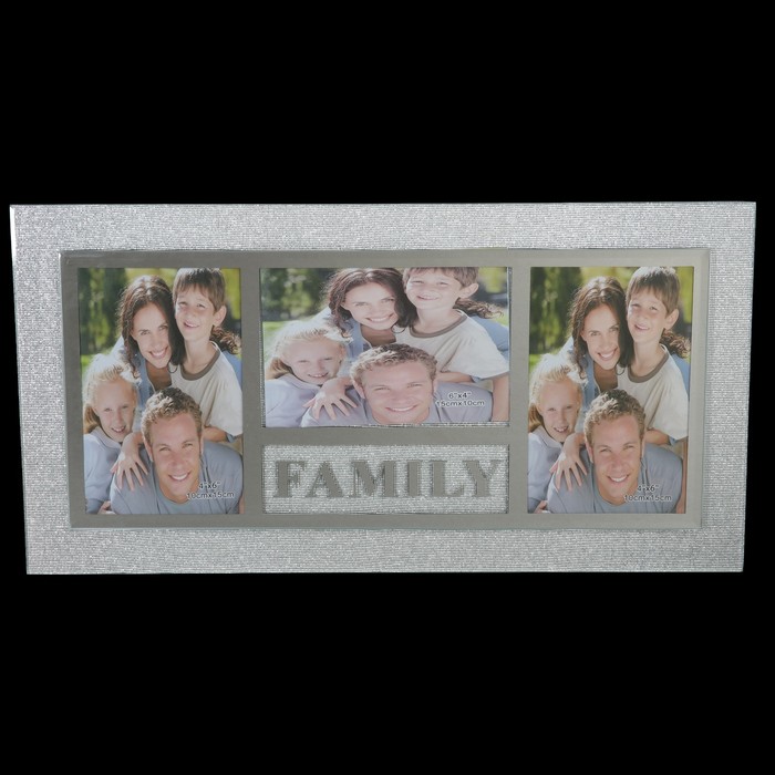 Фоторамка стекло на 3 фото 10х15 см Family 21х41 см