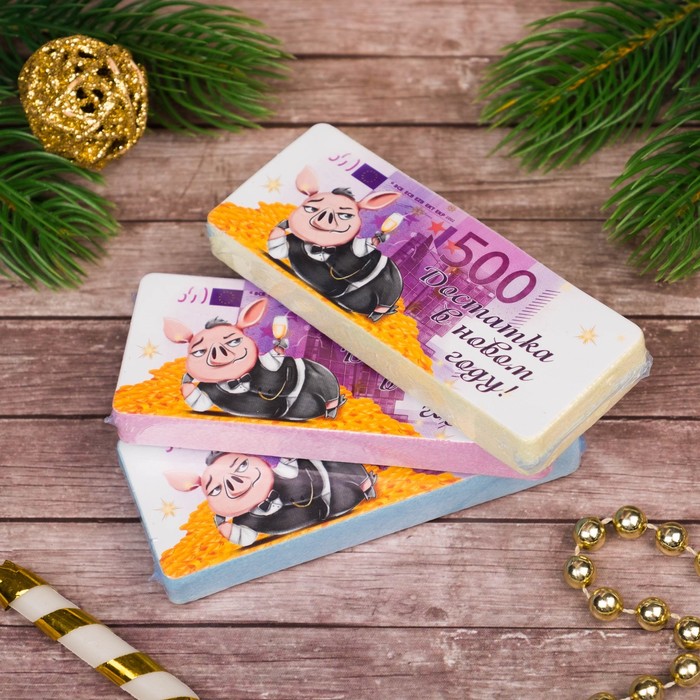 Полотенце прессованное Collorista "Достатка в Новом году!", цвет МИКС, 28х60 см, хлопок