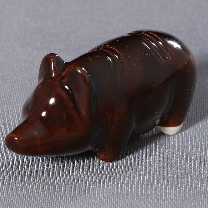 Сувенир "Свинья" фарфор, коричневая ,7 см