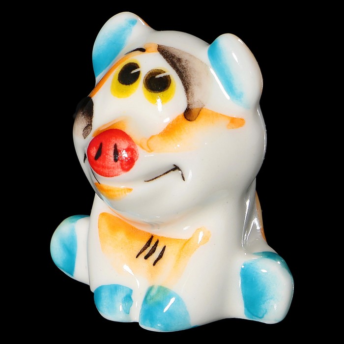 Сувенир "Хрюшка Sun_чик" фарфор, оранж, 4,5 см