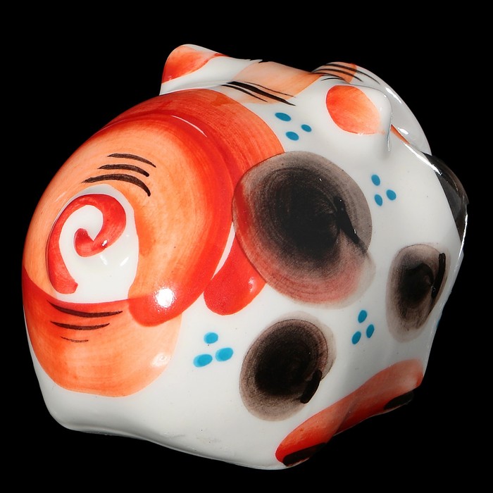 Солонка "Свинка" фарфор, 9 см, авторская роспись