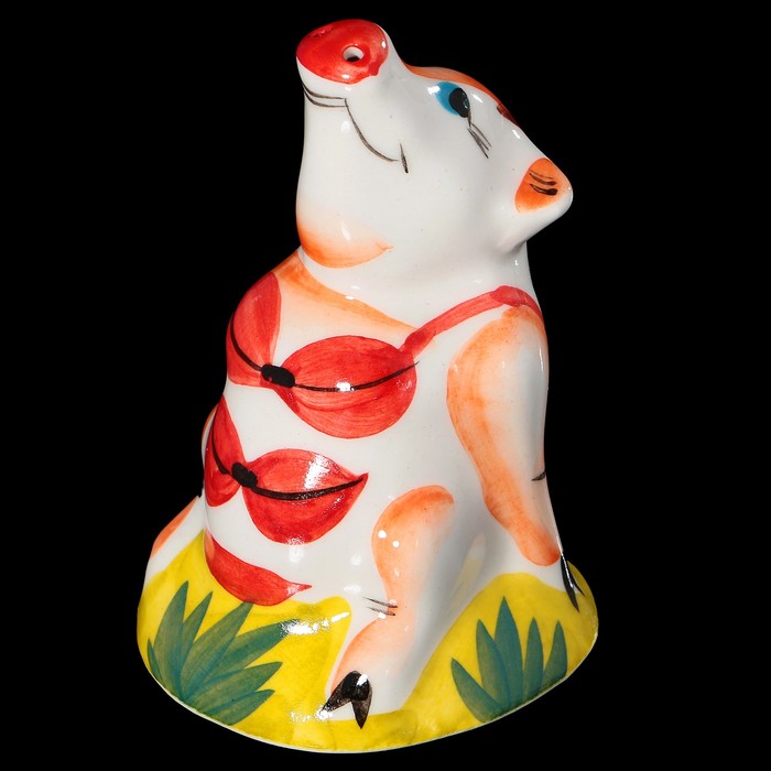 Сувенир "Хрюша летняя" фарфор, 9 см, авторская роспись