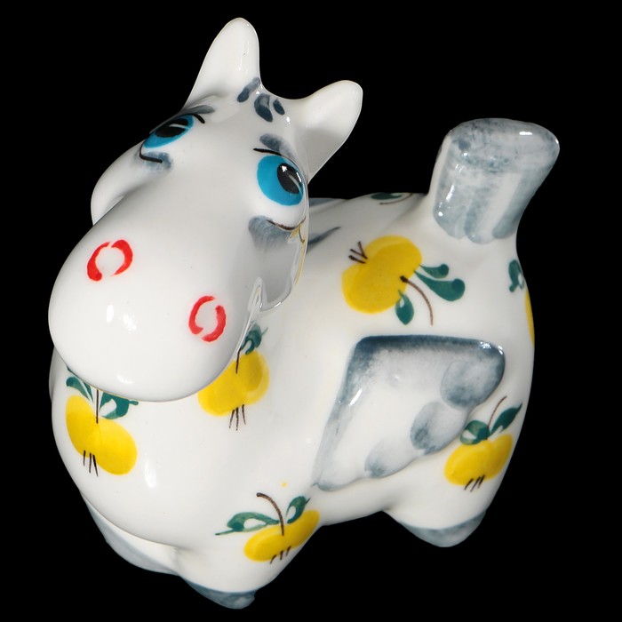 Статуэтка фарфоровая "Конь-Пегасик", авторская роспись, 8х5х8 см