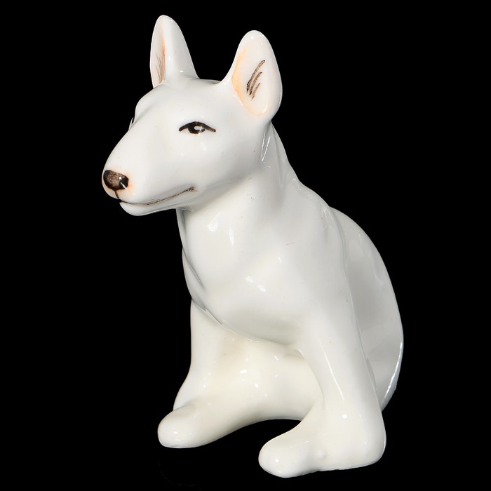 Статуэтка фарфоровая "Бультерьер. Белый", 6 см