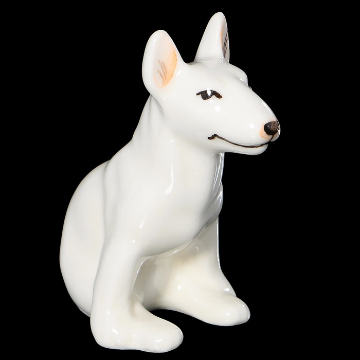 Статуэтка фарфоровая "Бультерьер. Белый", 6 см
