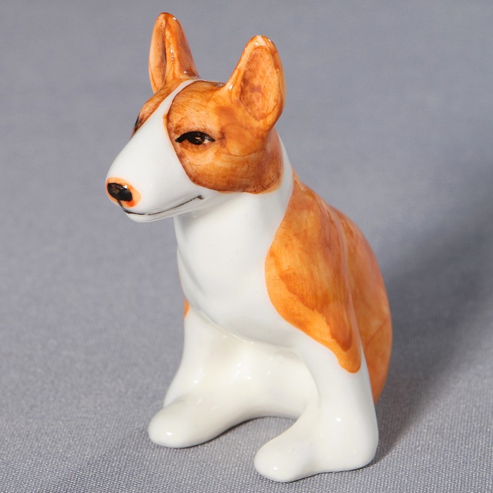 Статуэтка фарфоровая "Бультерьер. Рыже-белый", 6 см