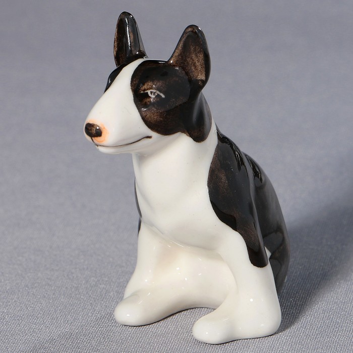 Статуэтка фарфоровая "Бультерьер. Чёрно-белый", 6 см
