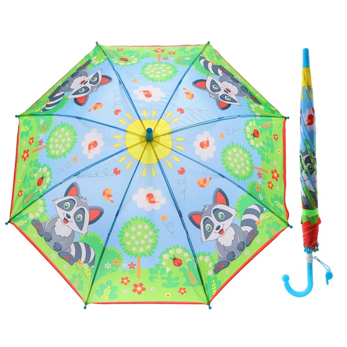 Зонт детский "Еноты", r=45 см, со свистком