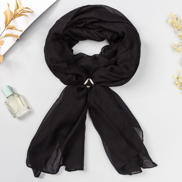 Комплект "Ночь" (палантин 90*180 см, кольцо), цвет чёрный