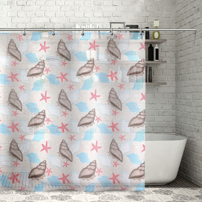 Штора для ванной "Ракушки", 180х180 см, полиэстер