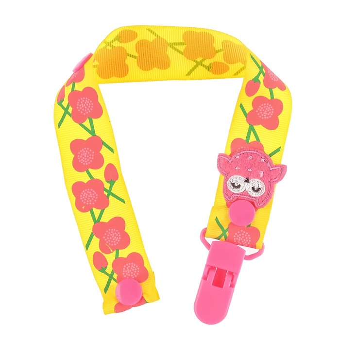 Держатель для пустышки, ниблера «Совушка» на ленте