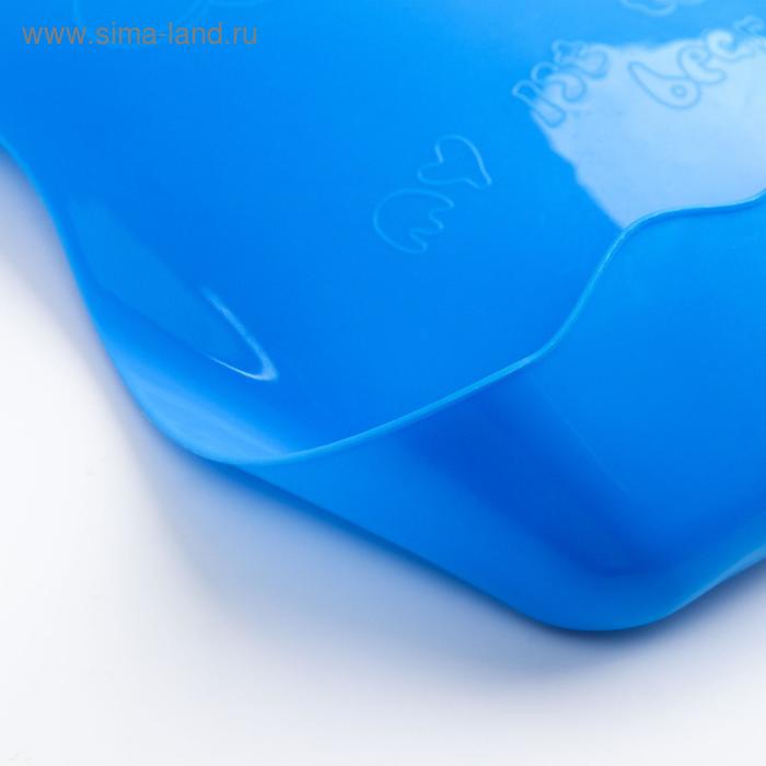 фото Нагрудник для кормления пластиковый с карманом, цвет сининй крошка я
