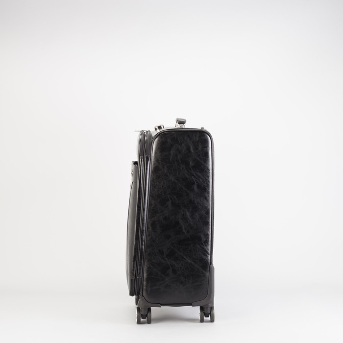 Чемодан средний 24", «Стиль», 2 отдела на молниях, наружный карман, кодовый замок, 4 колеса, цвет чёрный