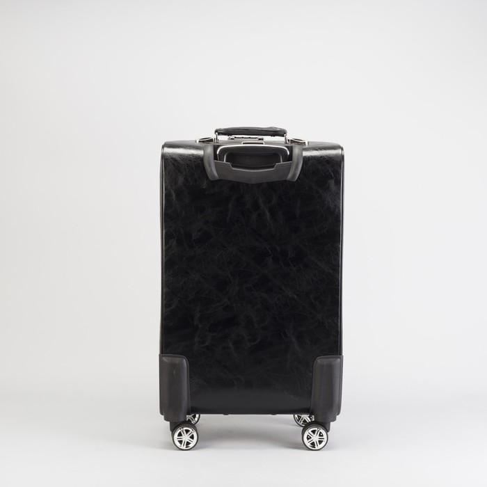 Чемодан средний 24", «Стиль», 2 отдела на молниях, наружный карман, кодовый замок, 4 колеса, цвет чёрный