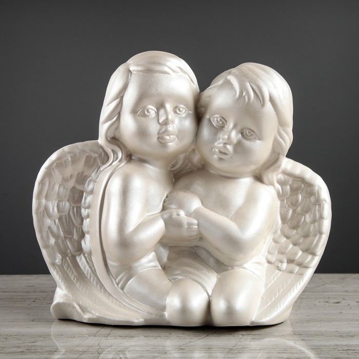 Статуэтка "Ангелочки" белые, перламутровые