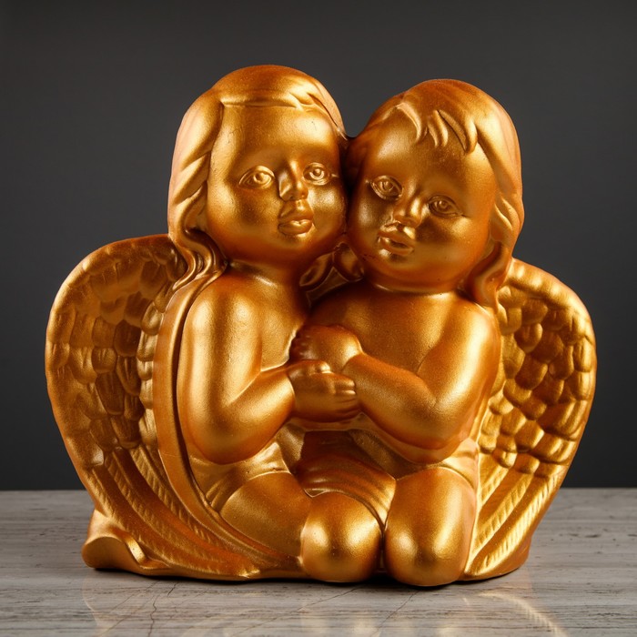 Статуэтка "Ангелочки" золотые, глянец