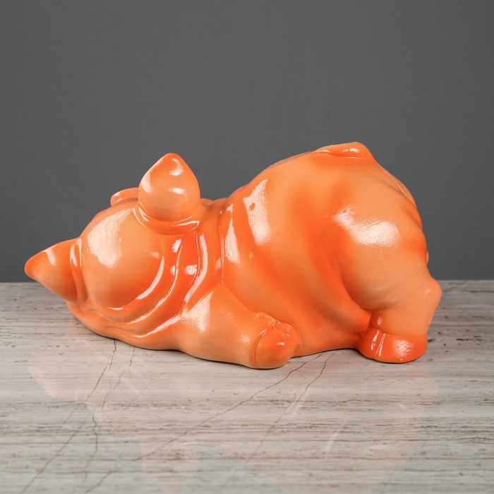 Копилка "Поросенок шалун" персиковый, глянец