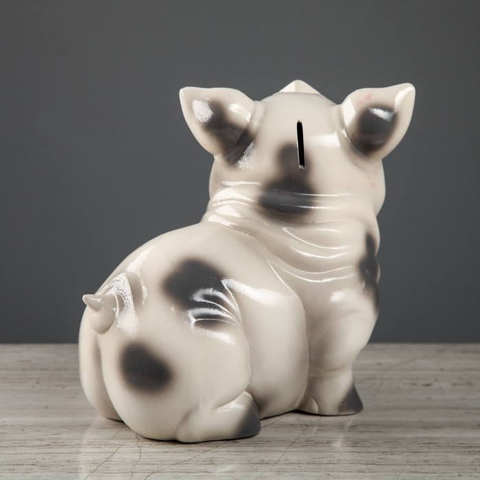 Копилка "Свинка Нюся" белая, глянец