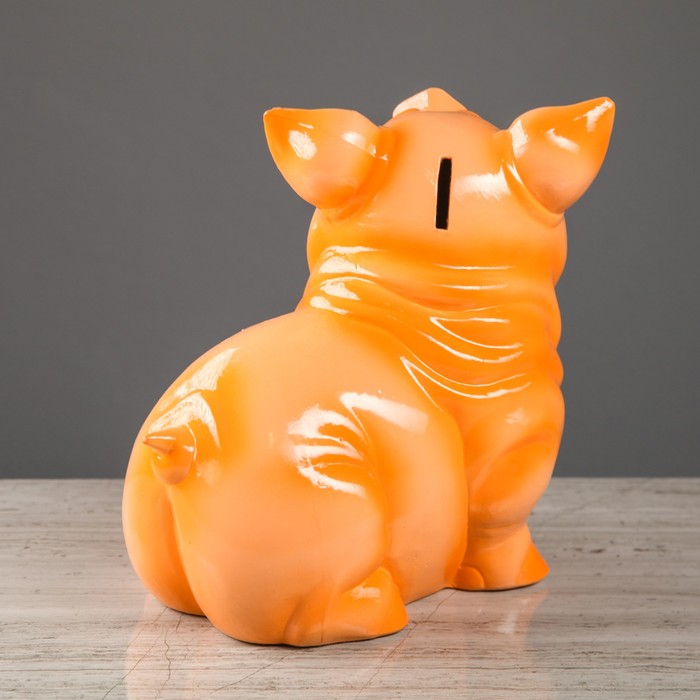 Копилка "Свинка Нюся" персиковая, глянец