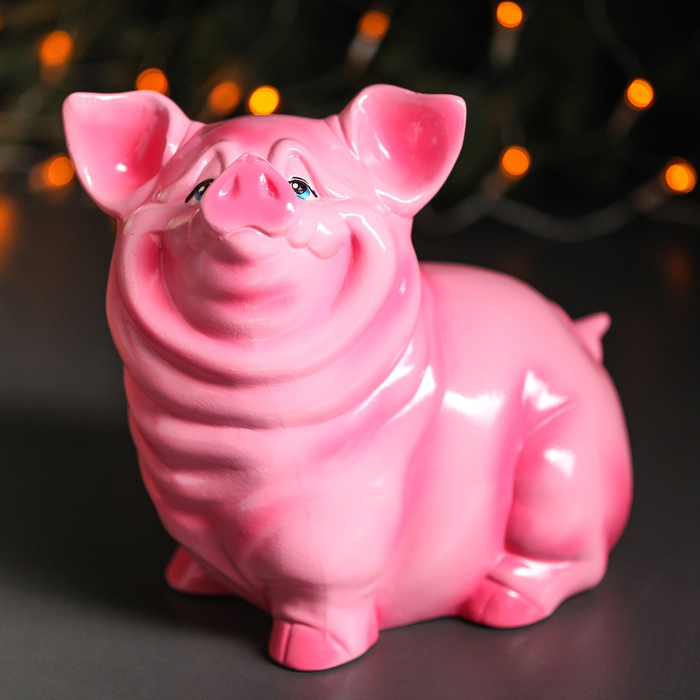 Копилка "Свинка Нюся" розовая, глянец