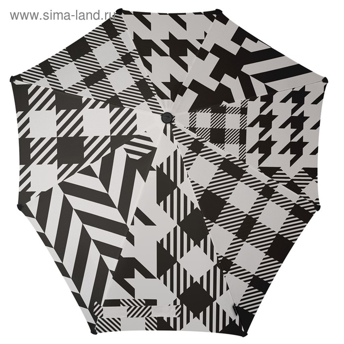 Зонт-трость, диаметр 90 см, цвет чёрный/белый