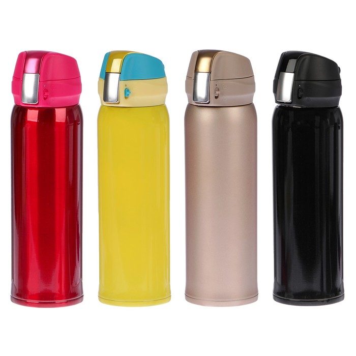 Термос 500 мл Simplicity, с блокиратором, держит тепло 6 ч, микс, 6.5х7.5х23 см