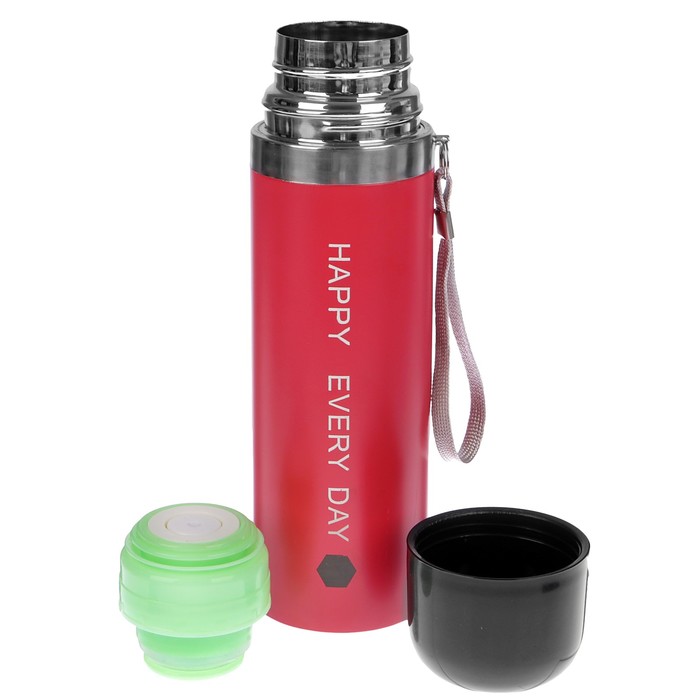 Термос 500 мл Happy Every Day, держит тепло 6 ч, микс, 6.5х23 см