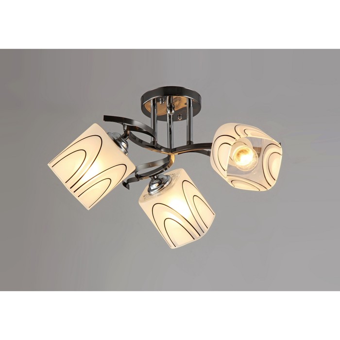 Люстра "Берта" 3x60Вт E27 черный 51x51x23см.