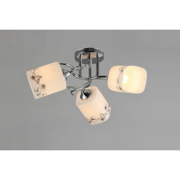 Люстра "Венера" 3x60Вт E27 хром 52x52x23см.