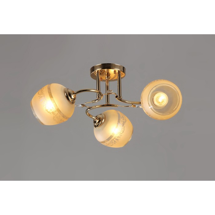 Люстра "Глория" 3x60Вт E27 золото 55x55x21см.