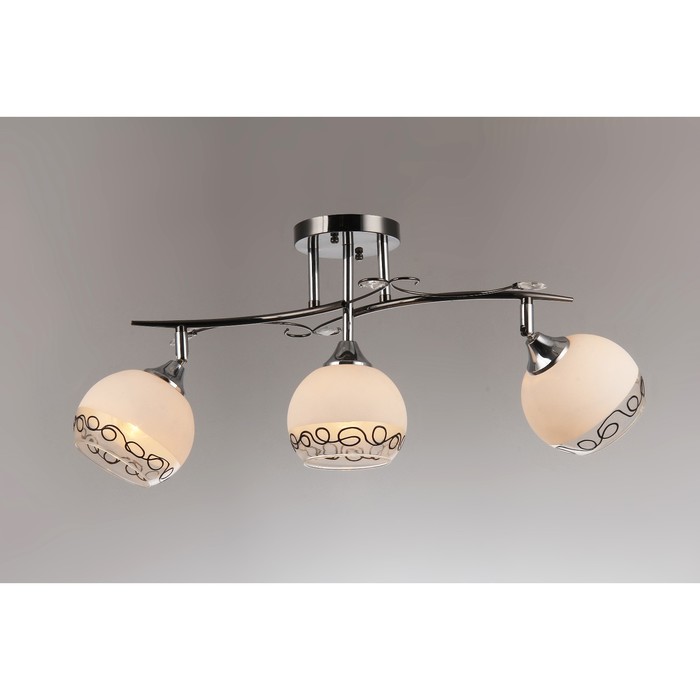 Люстра "Инесса" 3x60Вт E27 черный 51x51x27см.