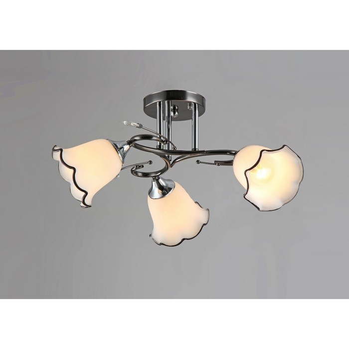 Люстра "Мелания" 3x60Вт E27 черный 52x52x23см.