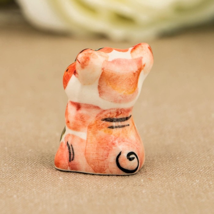 Сувенир «Поросёнок Малютка», 3 см, гжель, цвет