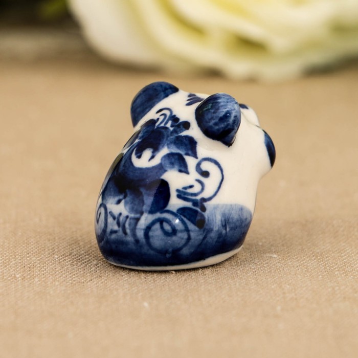 Сувенир «Свинка Малышка», 3 см, гжель