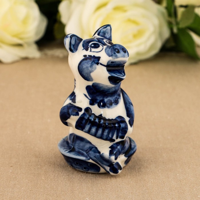 Сувенир «Свинка Розочка», 10 см, гжель