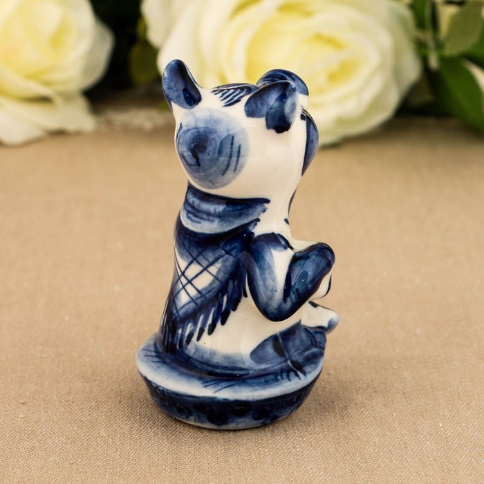 Сувенир «Свинка Розочка», 10 см, гжель