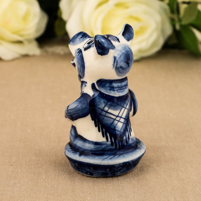 Сувенир «Свинка Розочка», 10 см, гжель