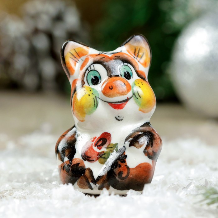 Сувенир «Поросёнок Солнышко», 6 см, гжель, цвет