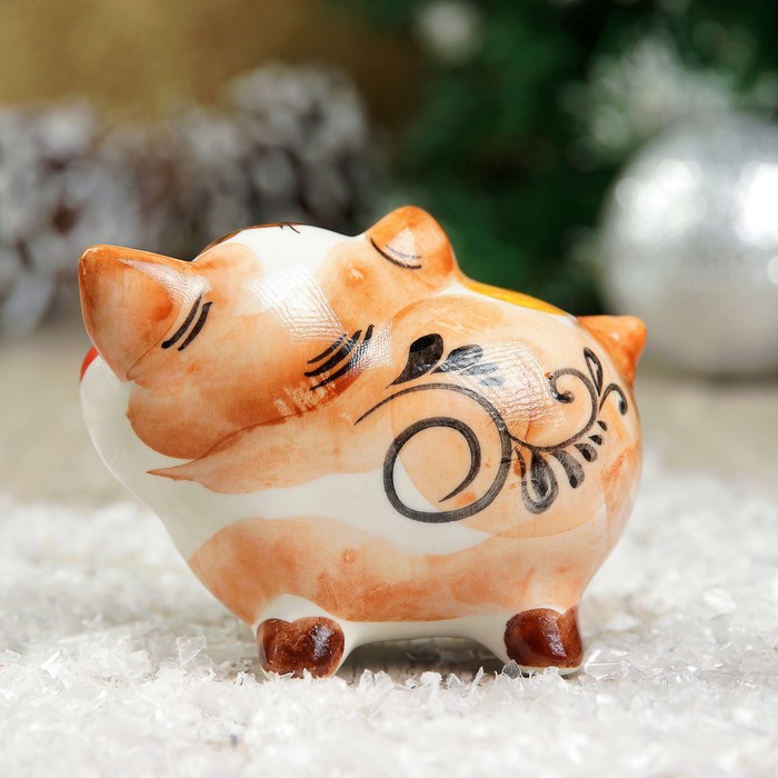 Сувенир «Свинка Фани», 7 см, гжель, цвет