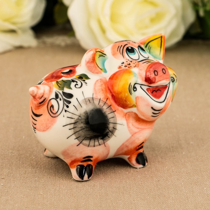 Сувенир «Свинка Фани», 7 см, гжель, цвет