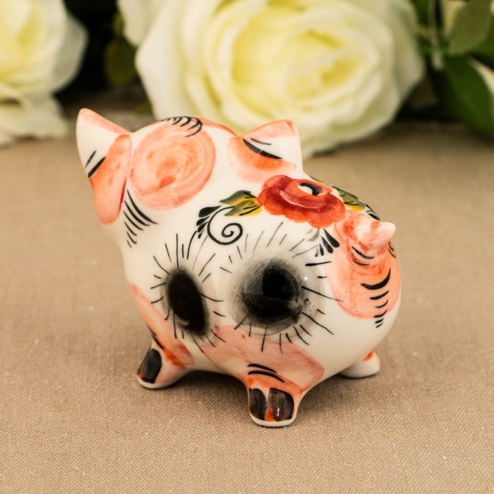 Сувенир «Свинка Фани», 7 см, гжель, цвет