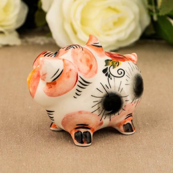 Сувенир «Свинка Фани», 7 см, гжель, цвет