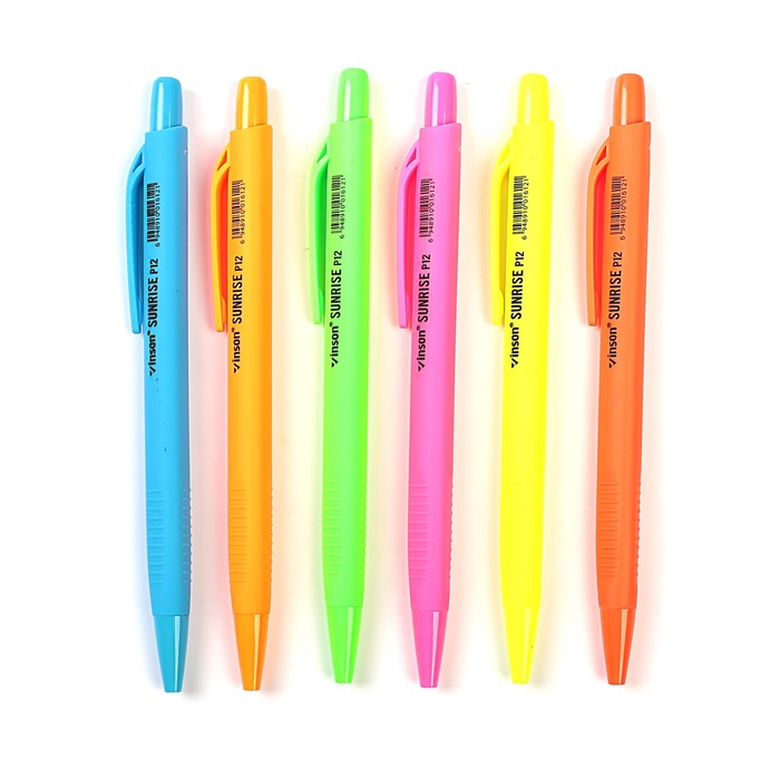 Ручка шариковая авт 0,7мм Vinson корпус треугольный прорезинен МИКС стержень масляный синий