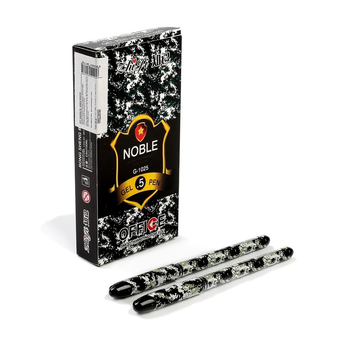 Ручка гелевая 0,5мм синяя корпус Миллитари, игольчатый пишущий узел