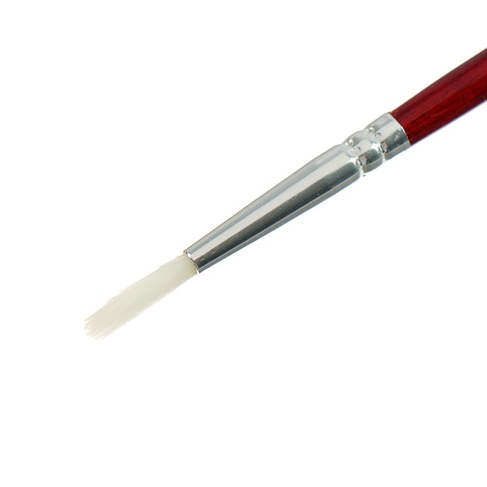 Кисть нейлон круглая №1 ручка лакированная коричневая 22см