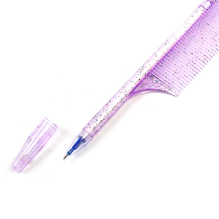 Ручка шариковая детская "Расческа-линейка" МИКС