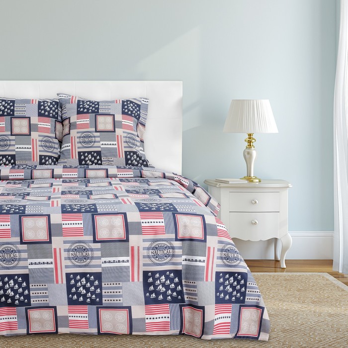 Постельное бельё "Этель" дуэт Капитан 143х215 см - 2 шт, 220х240 см, 70х70 см - 2 шт, 100% хл, бязь